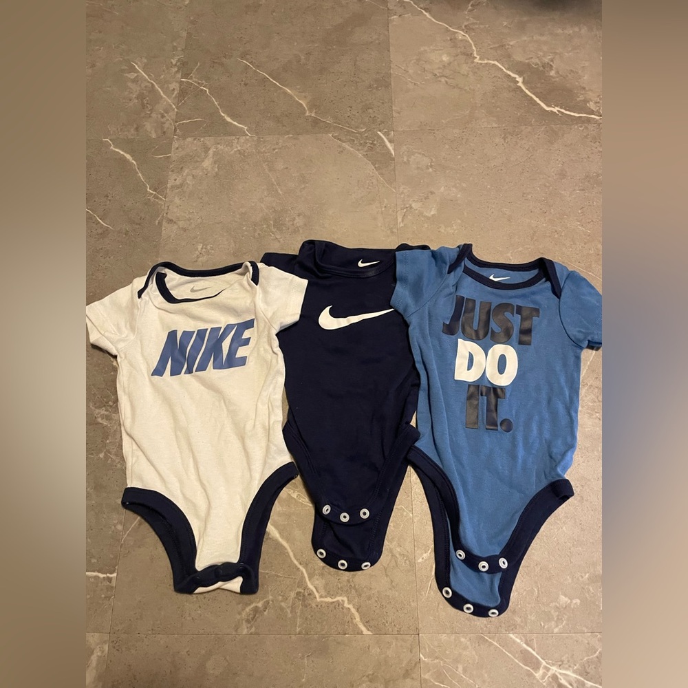 Nike Infant Bodysuit Trio - Navy, White, and red one piece
